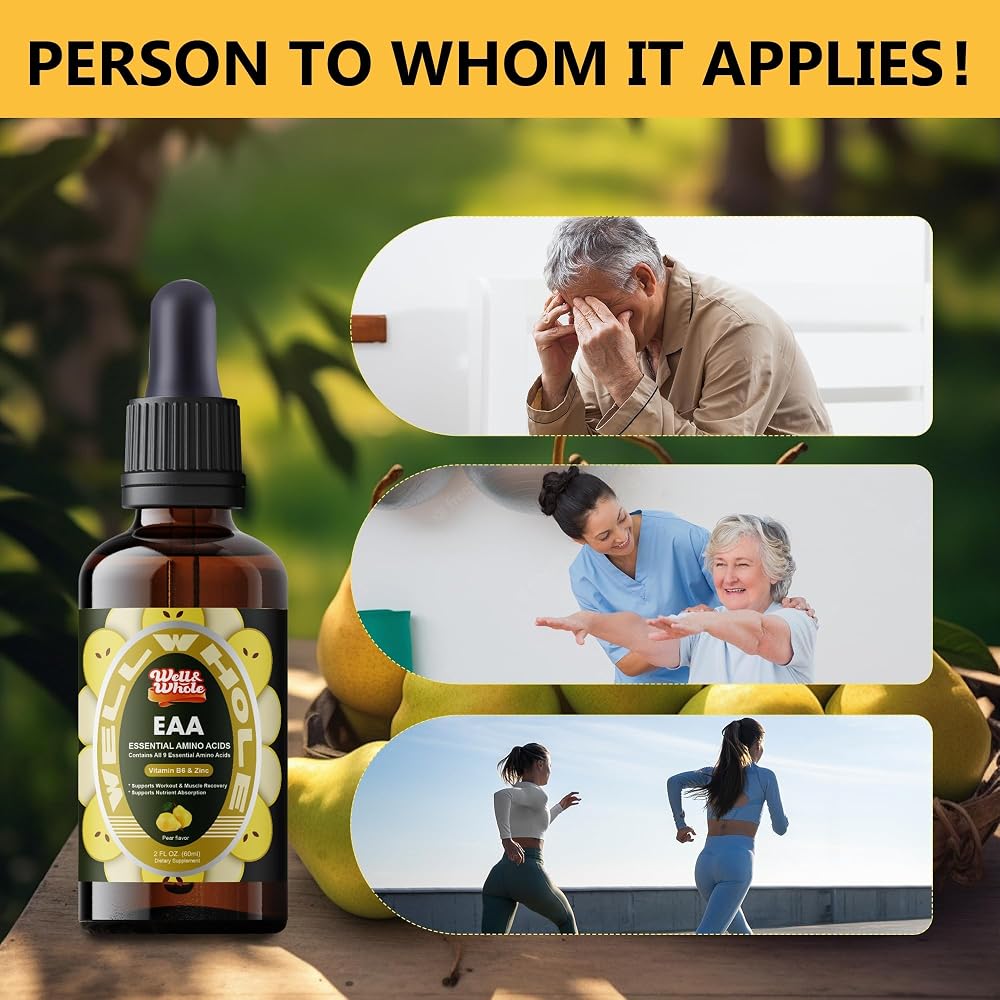 Well&Whole Essential Amino Acids Liquid Drops for Recovery - 2 Fl Oz - image 4