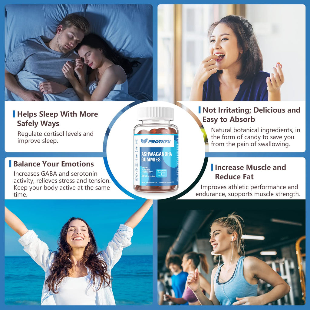 ProTKFU Ashwagandha Gummies with Vitamin D - 120 Count - image 3