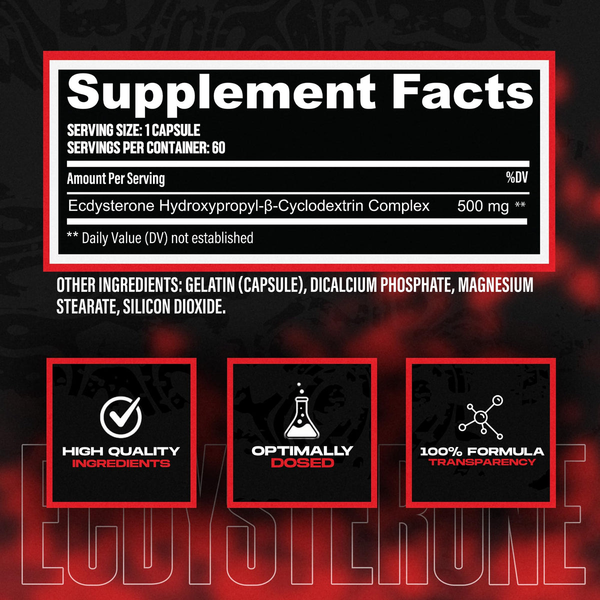 Huge Supplements Ecdysterone 1000mg Natural Muscle Builder - 60 Capsules - image 4
