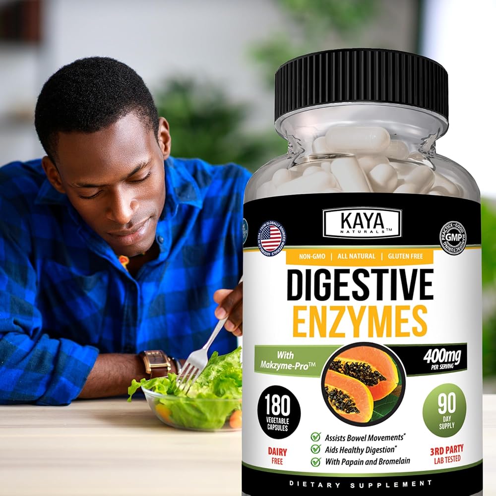 Kaya Naturals Digestive Enzymes with Probiotics - 180 Capsules - image 8