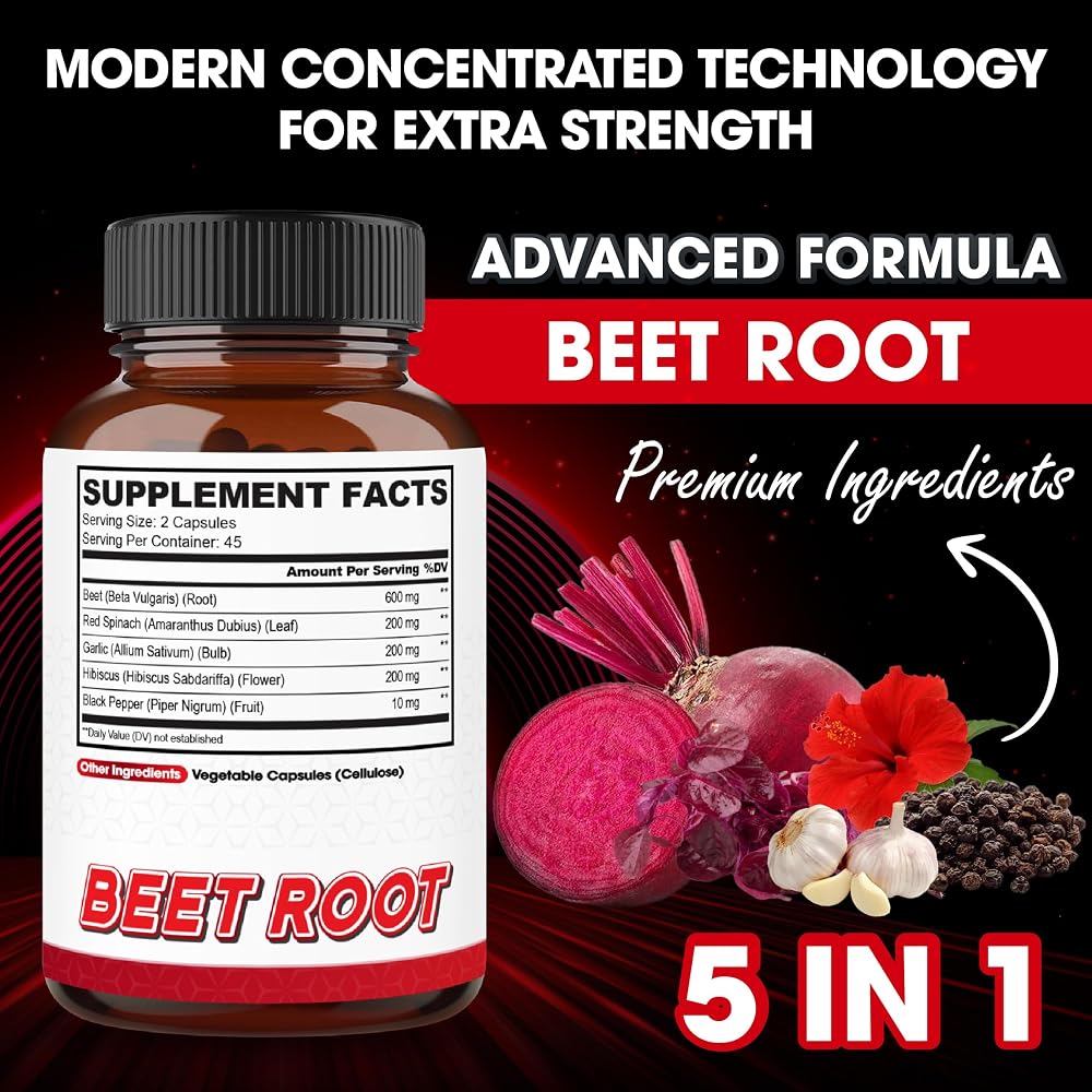 agobi Beet Root Capsules with Red Spinach & Garlic - 90 Vegan Capsules - image 2