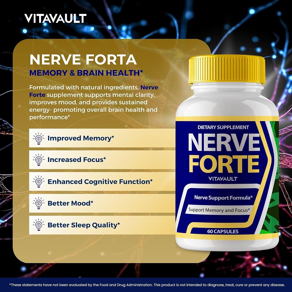 Vitavault Nerve Forte Brain Supplements for Memory and Focus - 60 Capsules - image 4