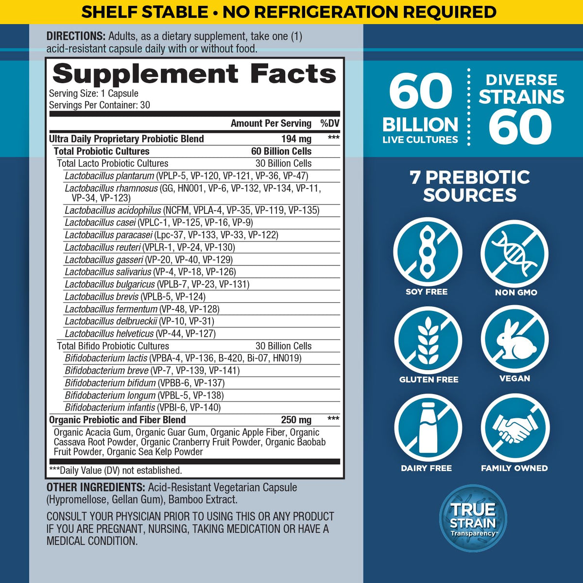 Vital Planet Vital Flora Ultra Daily Probiotic 60 Billion CFU - 30 Capsules - image 2