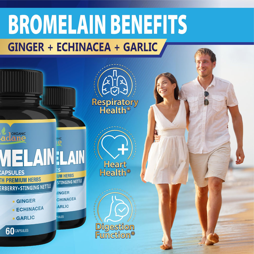 Organic Cadane Bromelain Capsules with Quercetin & Elderberry - 120 Capsules - image 4