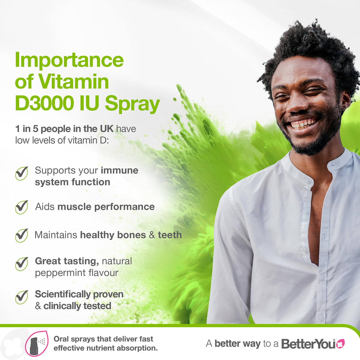 BetterYou D3000 Vitamin D Oral Spray - 100 Sprays - image 2