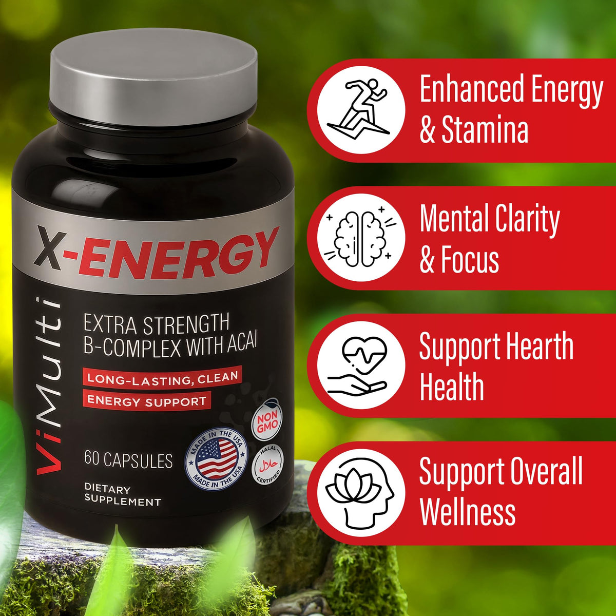ViMulti X-Energy B Complex with Acai - 60 Capsules - image 3