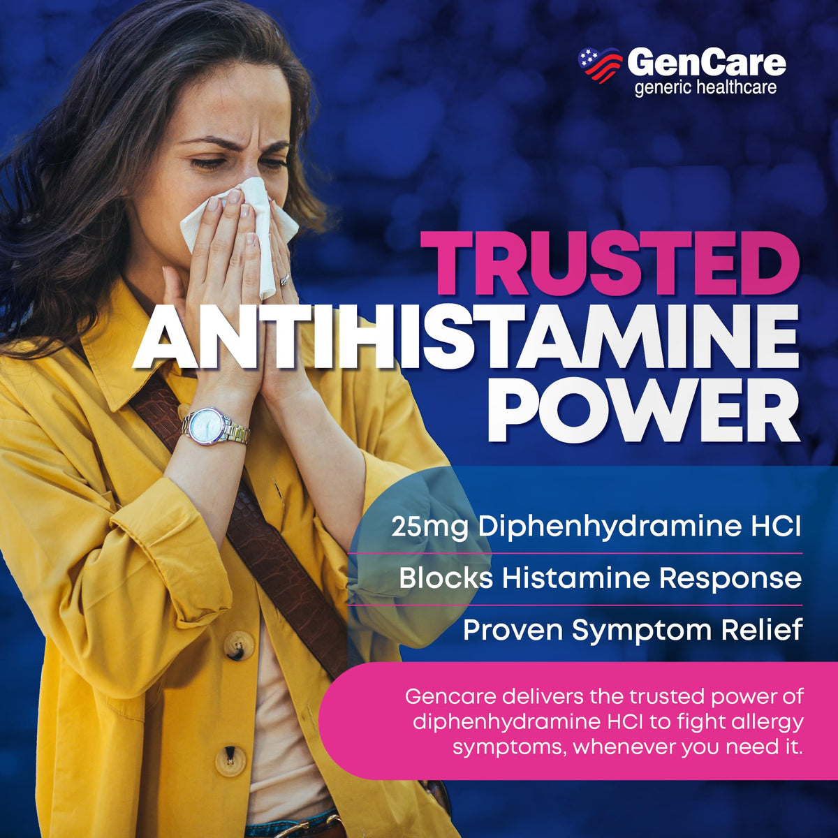 GenCare Diphenhydramine 25mg Allergy Relief Tablets - 600 Count - image 3