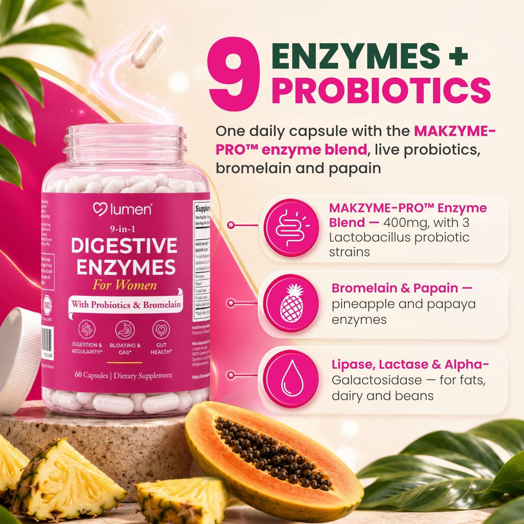Lumen Naturals Digestive Enzymes for Women - 60 Capsules - image 2