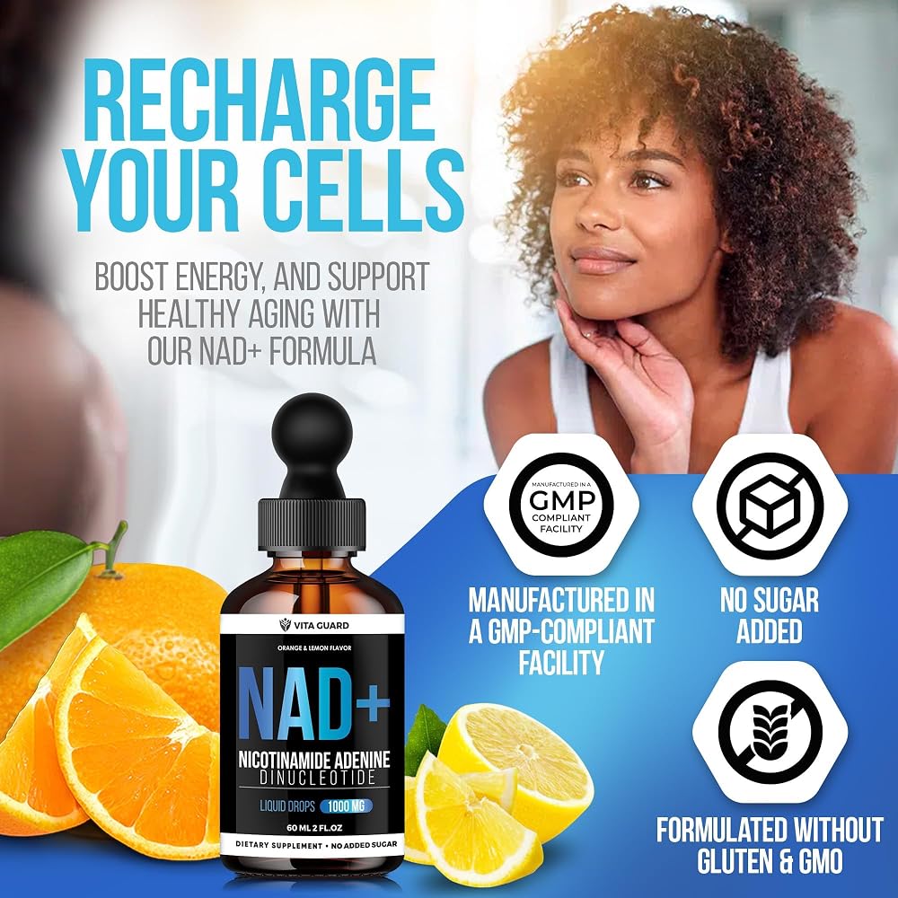 Vita Guard Pure NAD+ Liquid Drops 1000mg - 2 Fl Oz - image 5