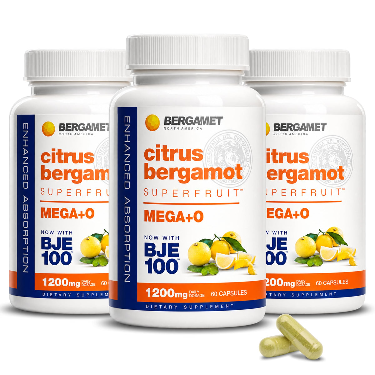 BergaMet Citrus Bergamot Supplement 1200mg - 180 Capsules