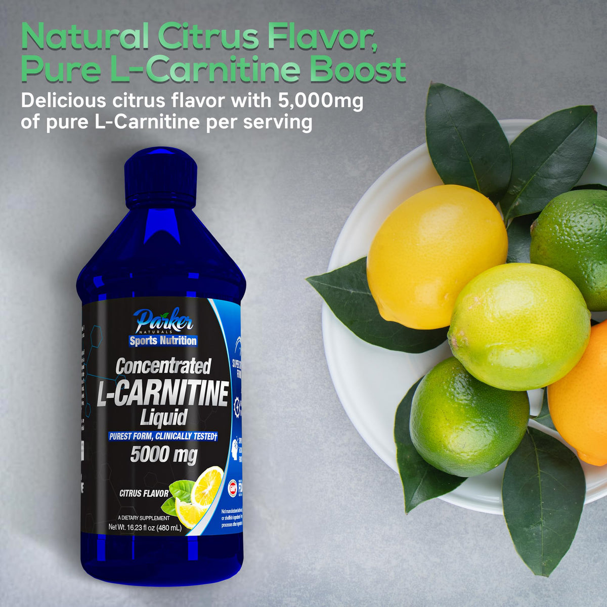 Parker Naturals L-Carnitine Liquid 5000mg Energy Support - 16 Fl Oz - image 3