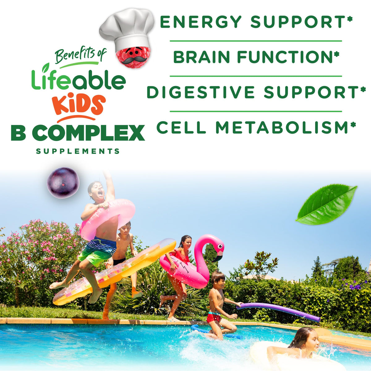 Lifeable Vitamin B Complex for Kids with Vitamin C - 90 Gummies - image 3