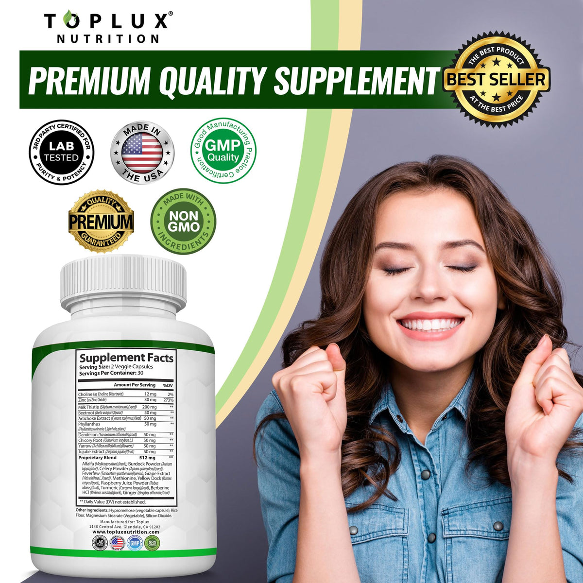 Toplux Liver Cleanse Detox & Repair Formula Liver Detox Supplement