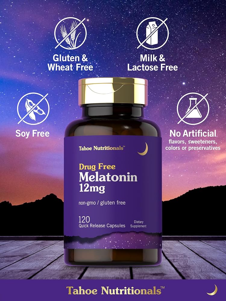 Tahoe Nutritionals Melatonin 12 mg - 120 Capsules - image 5