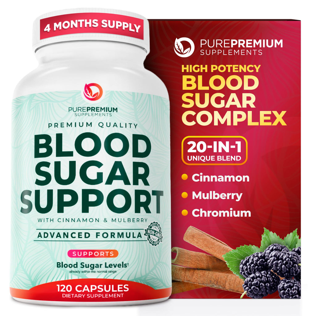 PurePremium Normal Blood Sugar Support Supplement - 120 Capsules