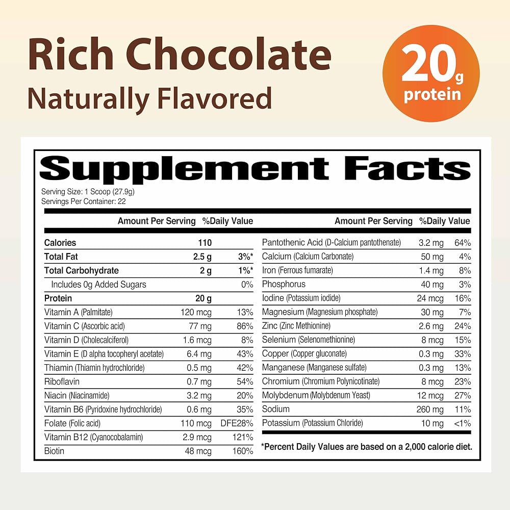 Vitamin Whey Organic Protein Powder Rich Chocolate - 26 oz - image 2
