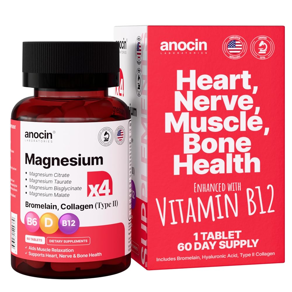 anocin 4X Magnesium Complex 200 mg Heart & Muscle Support - 60 Tablets