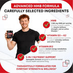 GUDOMET HMB Muscle & Strength 1,500 mg with Vitamin D3 & K2 - 150 Capsules - image 5