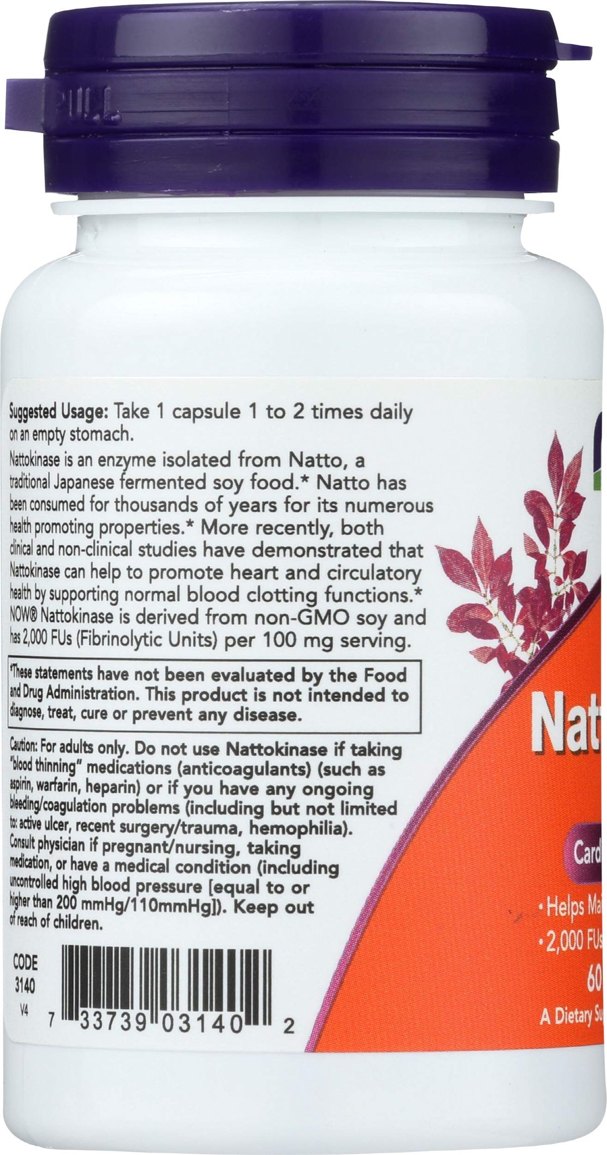 NOW Foods Nattokinase 100mg - 60 Capsules - image 4