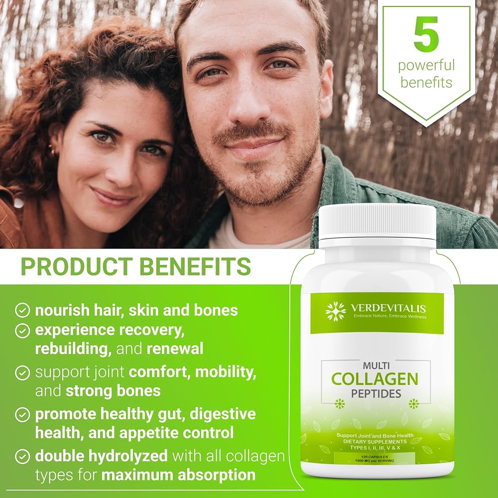 VERDEVITALIS Multi Collagen Peptides Capsules - 120 Capsules - image 4