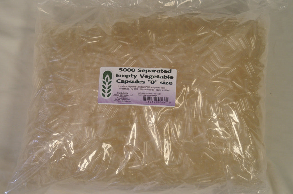 Capsule Connection Size 0 Vegetarian Capsules - 5000 Count