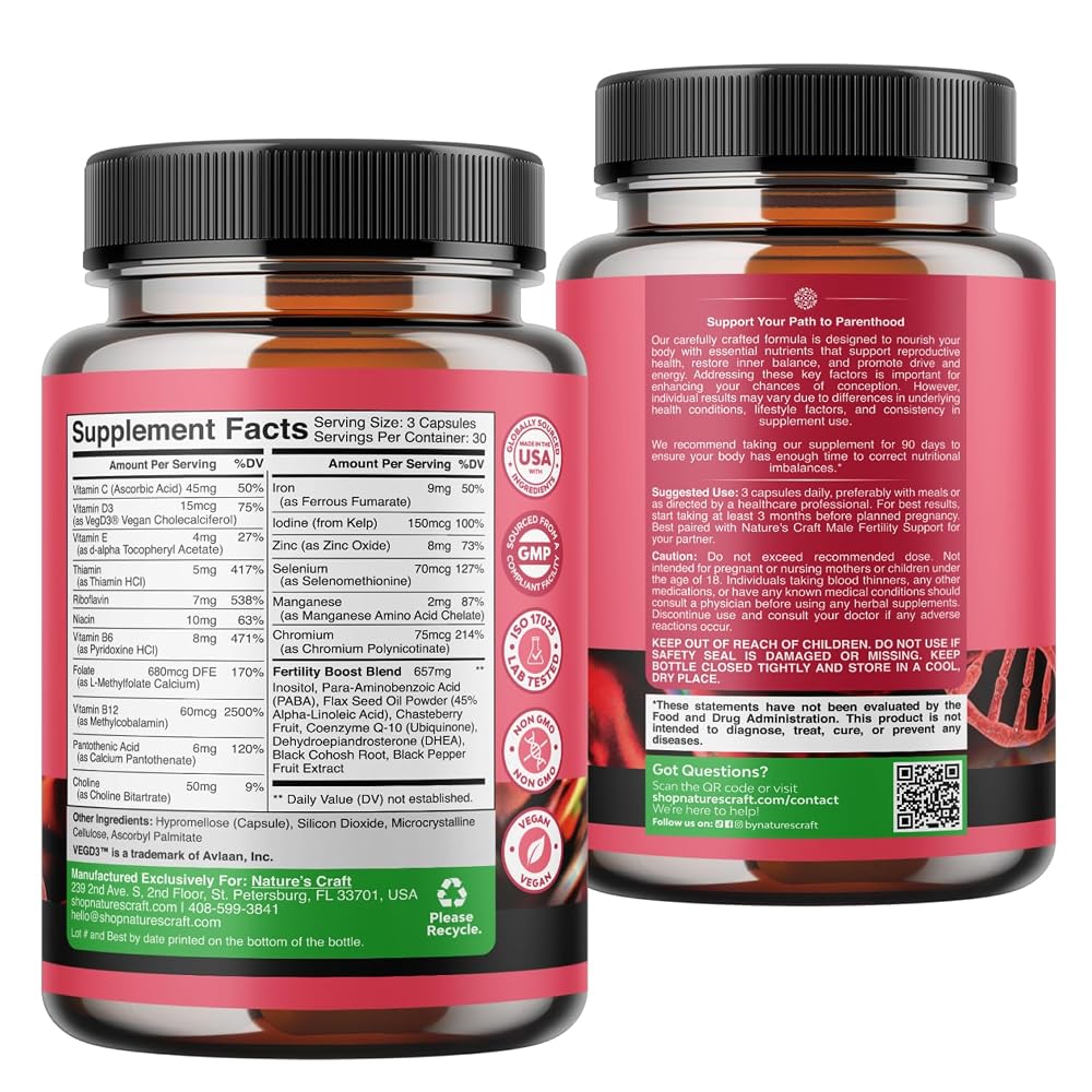 Natures Craft Fertility Supplements - with Prenatal Vitamins