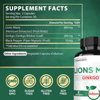 Satoomi Lions Mane Supplement with Ashwagandha and Ginkgo Biloba