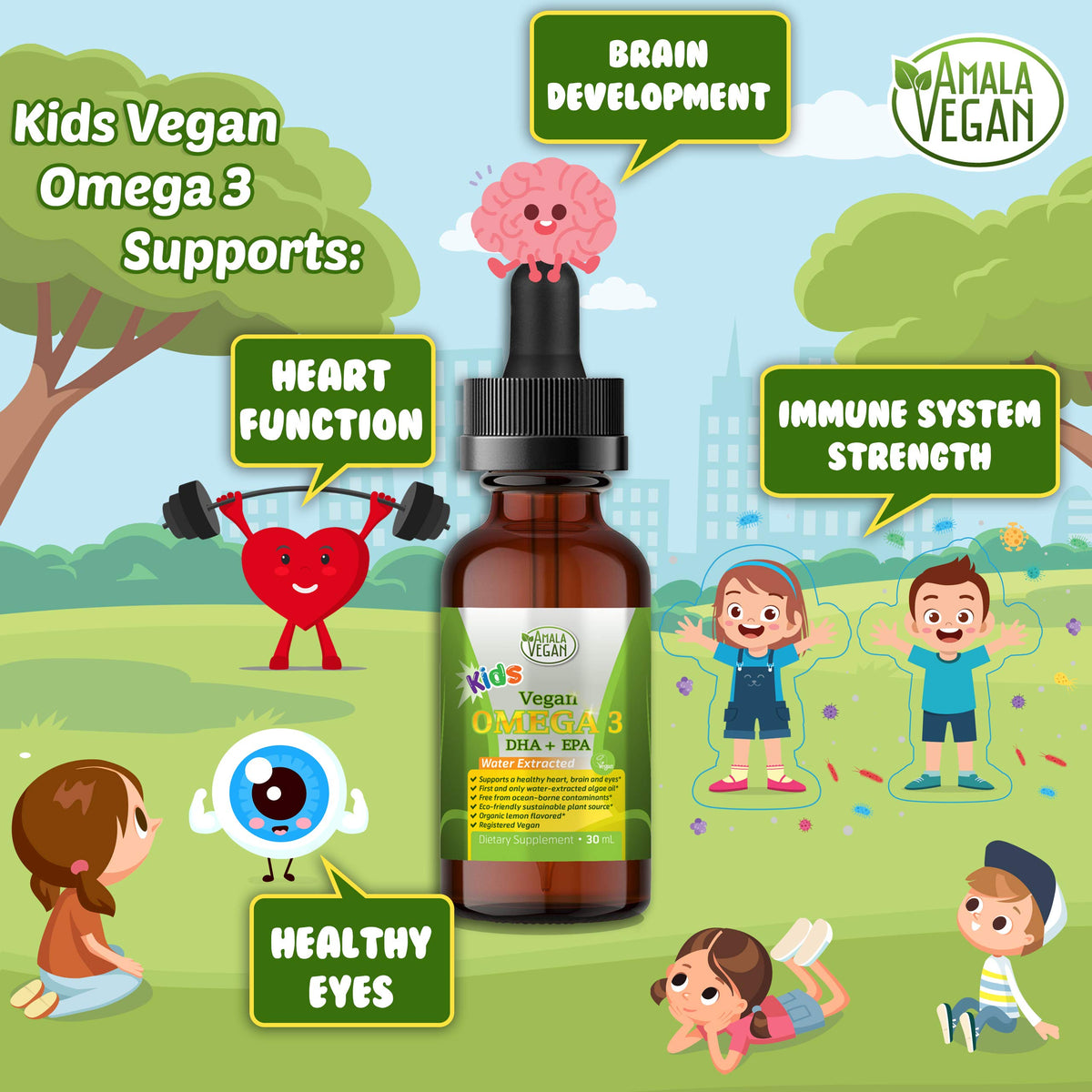 Amala Vegan Omega-3 for Kids Liquid Supplement - 1 Fl Oz - image 3