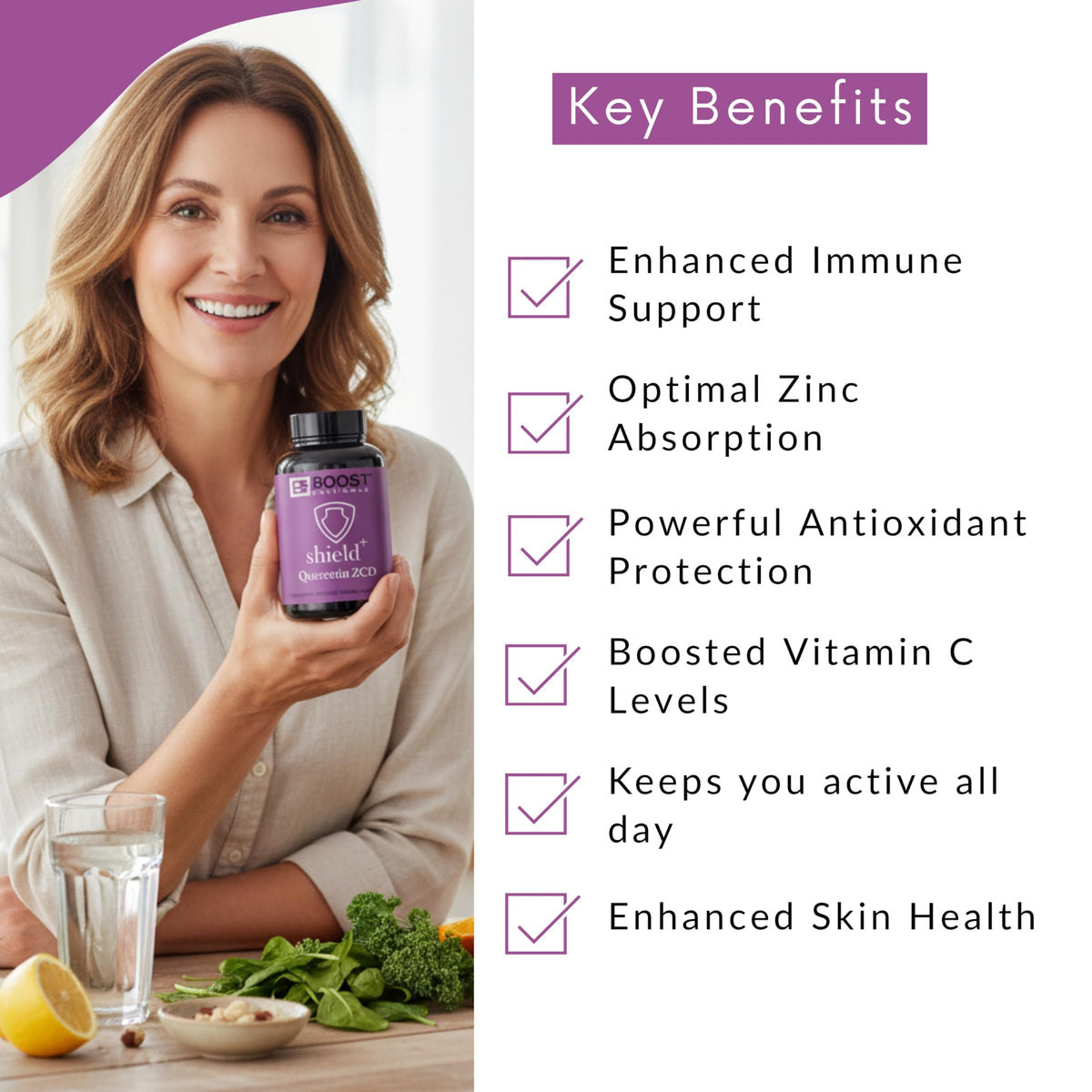 BoostCeuticals Quercetin with Zinc 500mg - 120 Vegan Capsules - image 4