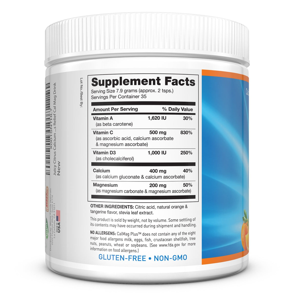 Whole Family Naturals Calcium Magnesium Powder Supplement - CalMag