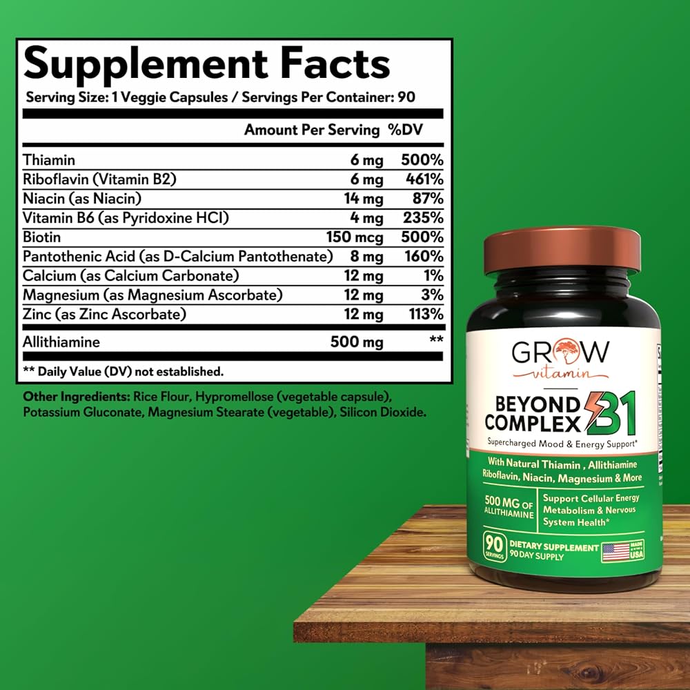 grow vitamin Beyond B1 Complex Vitamin B Supplement - 90 Capsules - image 4