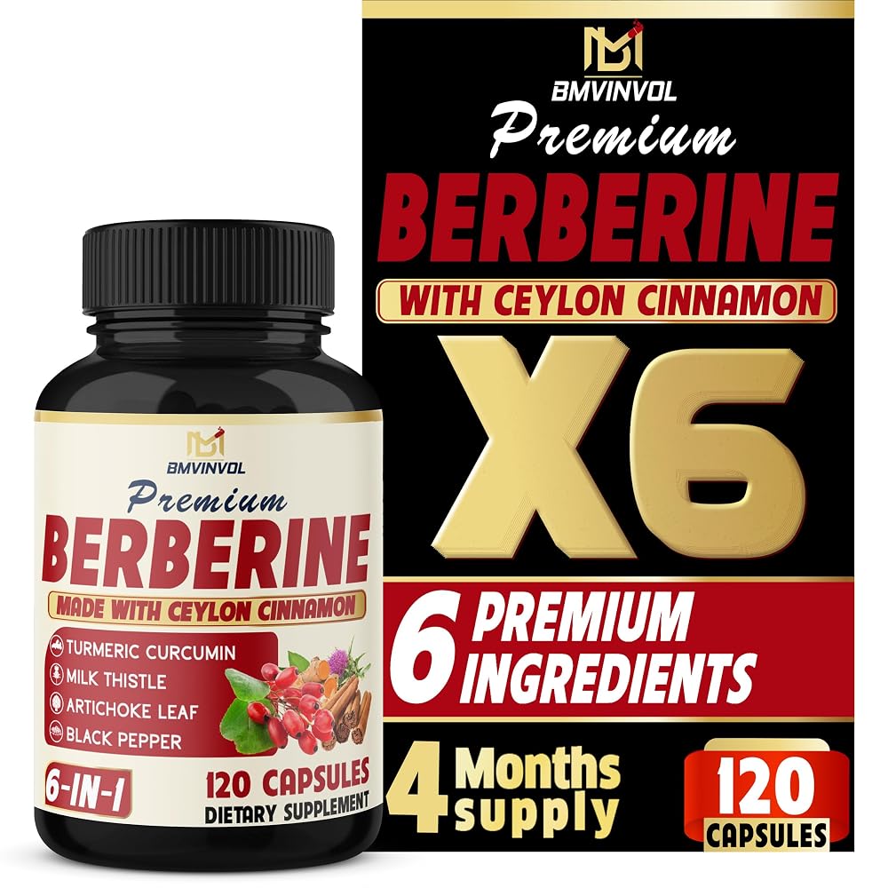 BMVINVOL Berberine Supplement with Ceylon Cinnamon & Turmeric - 120 Capsules