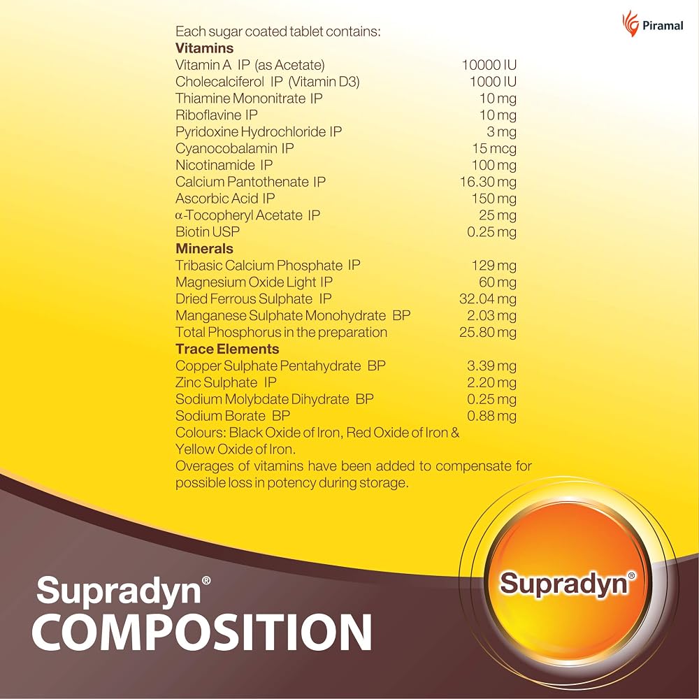 Supradyn Multivitamin with Minerals and Trace Elements - 225 Tablets - image 8
