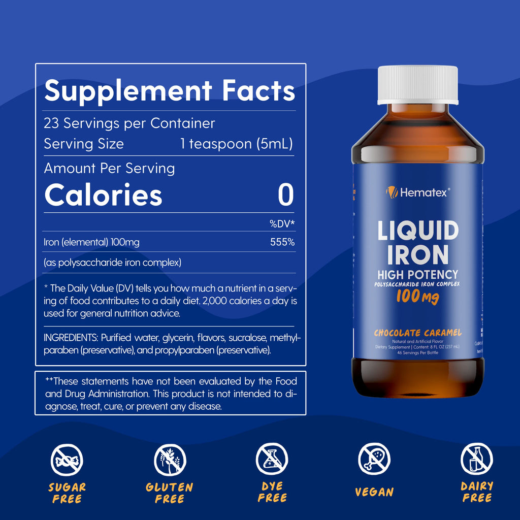 Hematex Liquid Iron Polysaccharide 100mg - 8 Fl Oz - image 4
