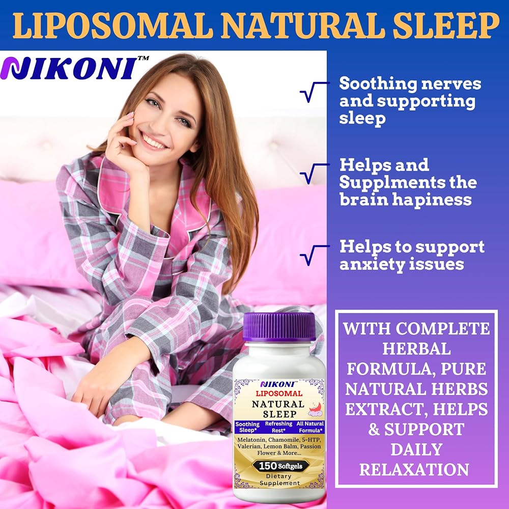 Nikoni Liposomal Natural Sleep Aid Supplement - 300 Softgels - image 9