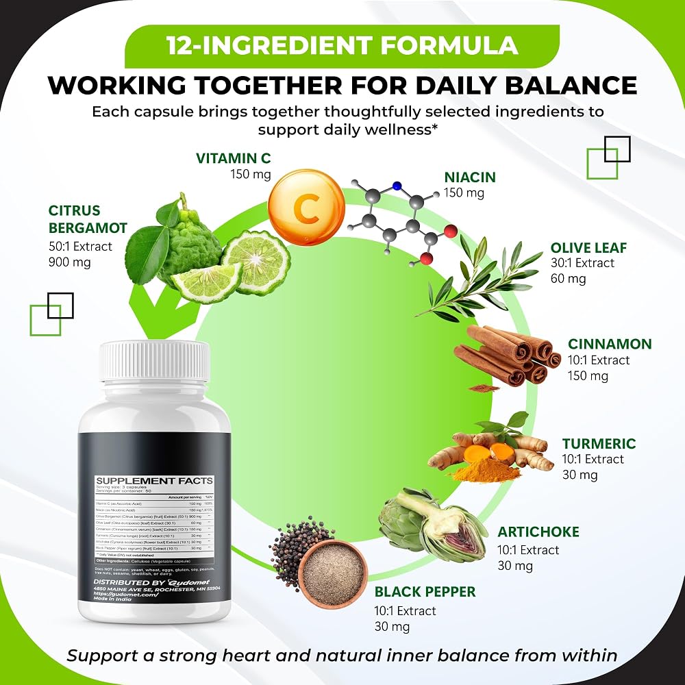 GUDOMET Citrus Bergamot 1,500 mg with Vitamin C - 150 Capsules - image 4