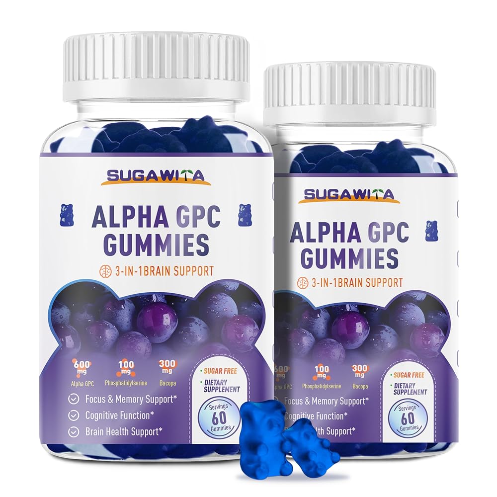 SUGAWITA Alpha GPC Choline Gummies 600mg with Phosphatidylserine