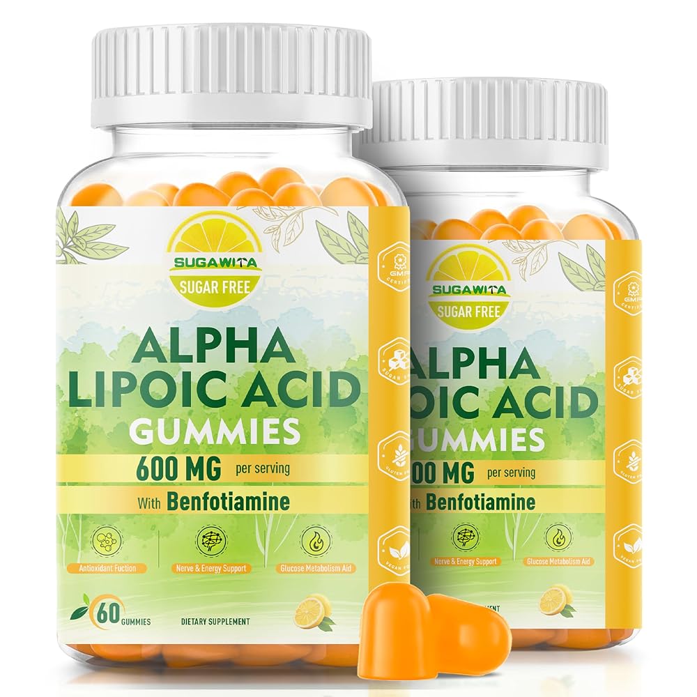SUGAWITA Pure R-Alpha Lipoic Acid 600mg with Benfotiamine for Nerve