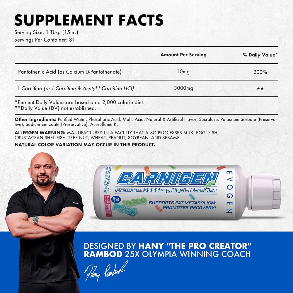 Evogen Carnigen Premium L Carnitine Liquid