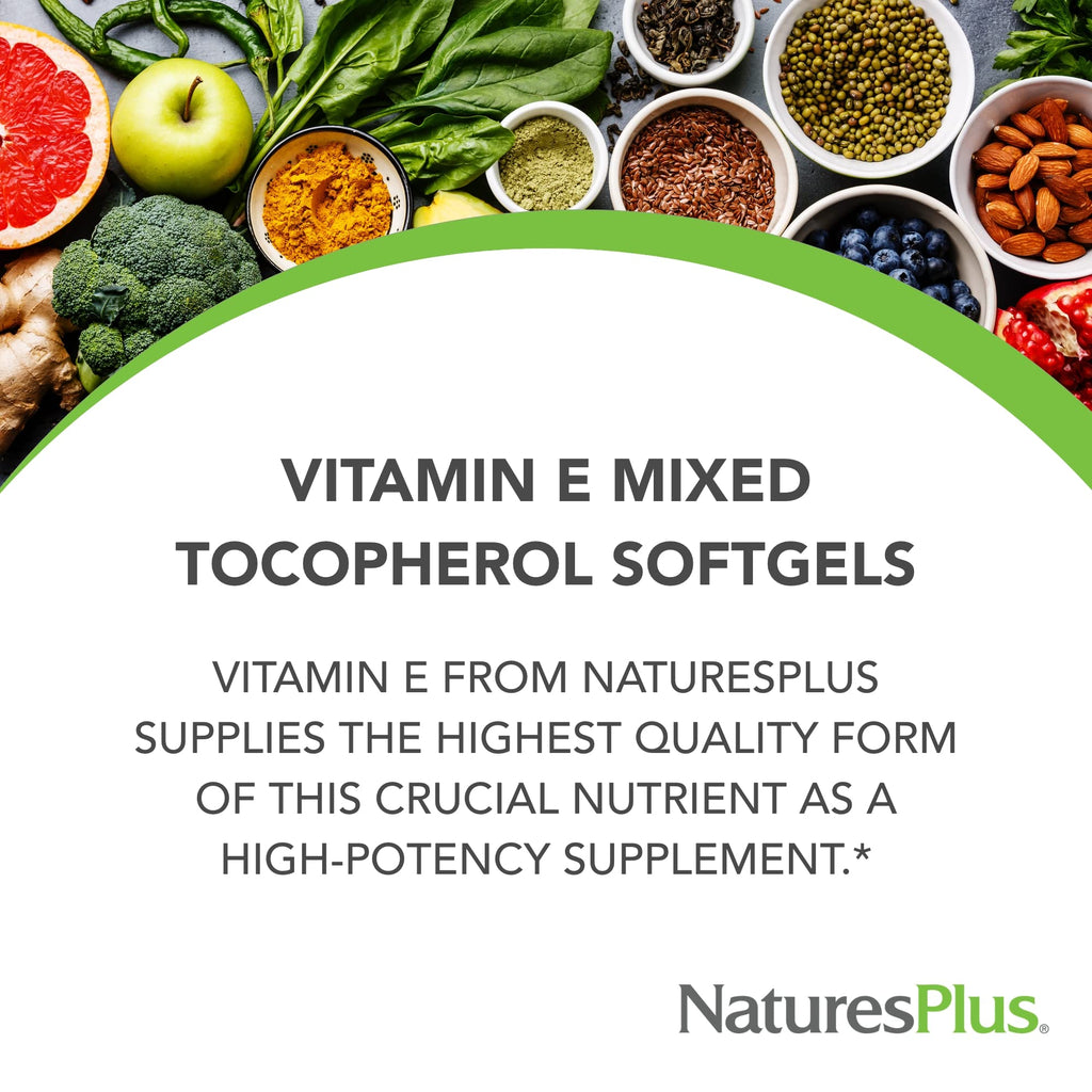 NaturesPlus Vitamin E 400 IU Mixed Tocopherol - 60 Softgels - image 3