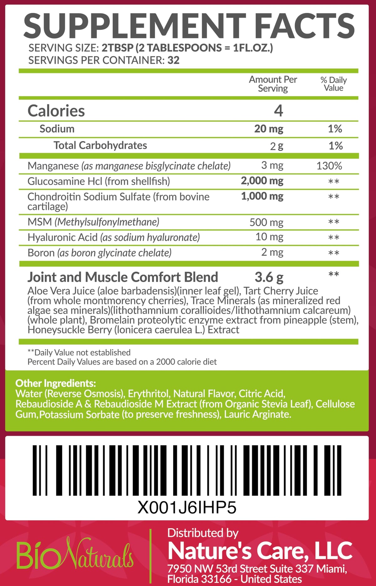 Bio Naturals Glucosamine Chondroitin MSM Liquid Joint Support - 32 fl oz - image 2