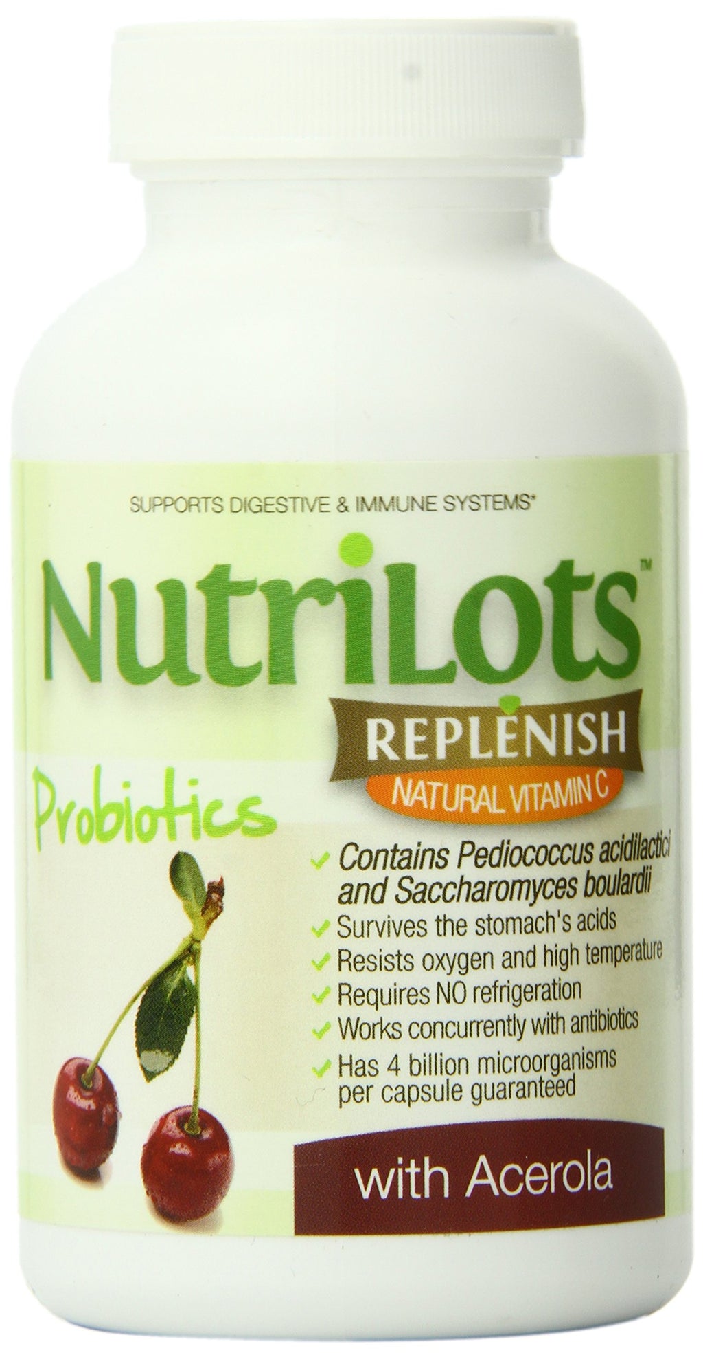 NutriLots Replenish Pediococcus Probiotic with Acerola - 60 Capsules
