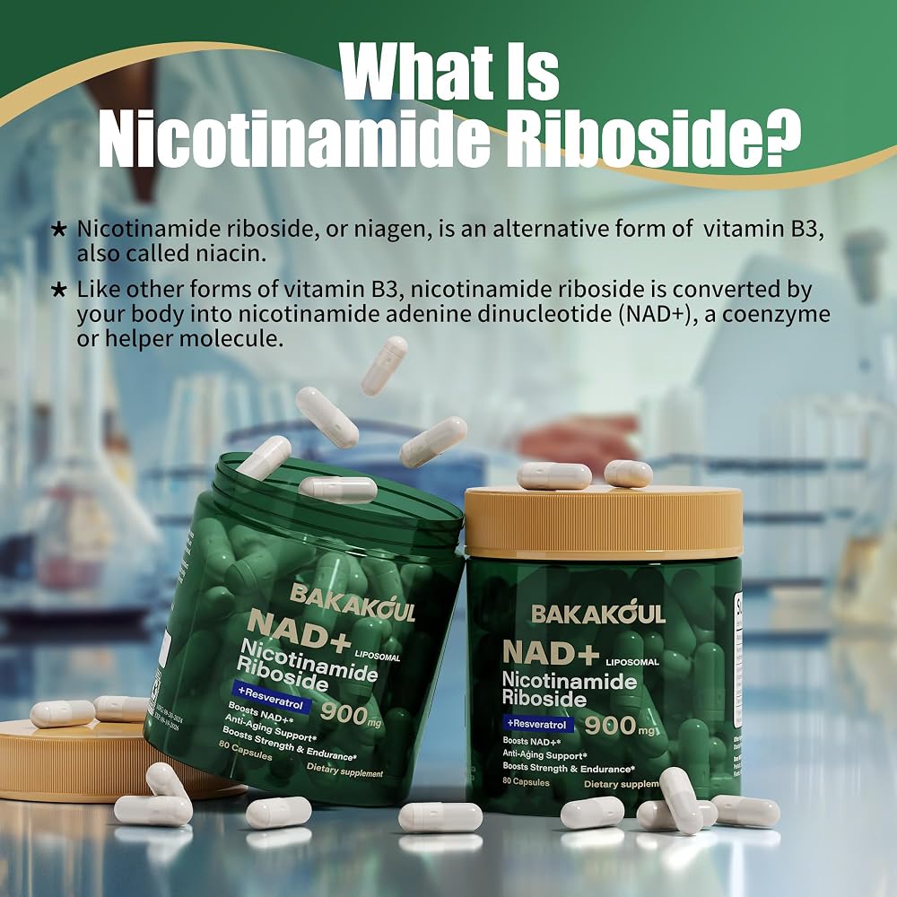 BAKAKOUL NAD Supplement with Resveratrol - 80 Capsules - image 4