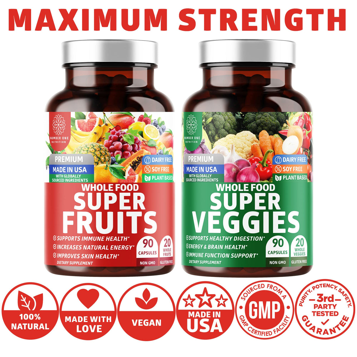 Number One Nutrition Super Fruits & Veggies - 180 Capsules - image 5