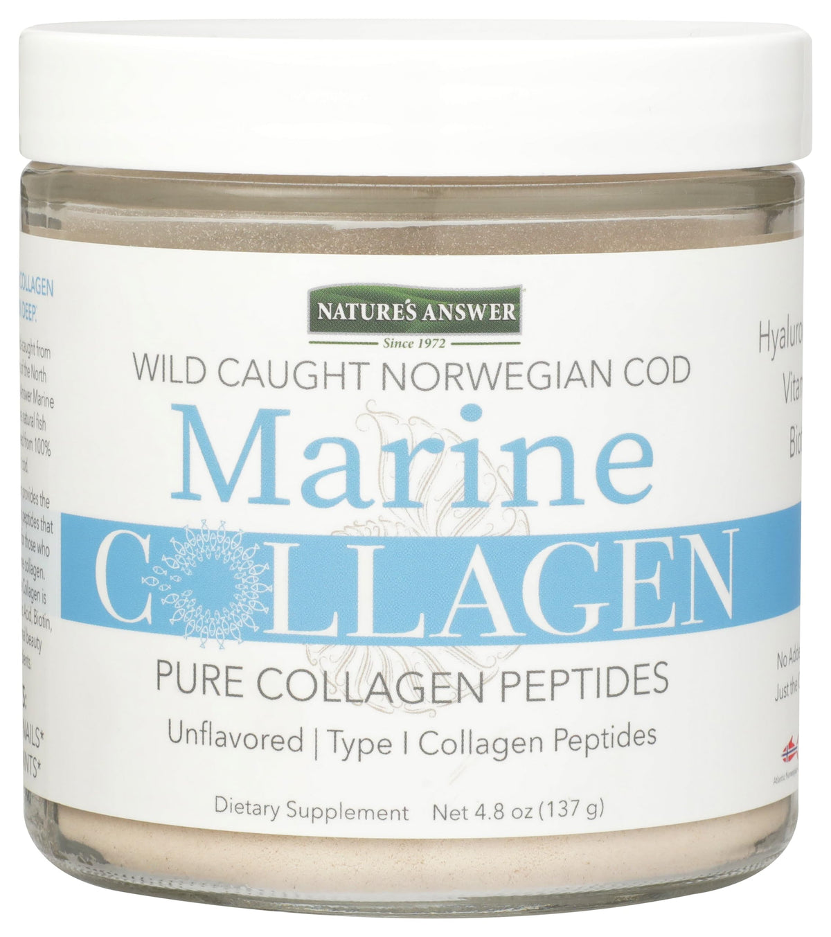Nature's Answer Marine Collagen Liquid with Hyaluronic Acid & Biotin - 4.8oz