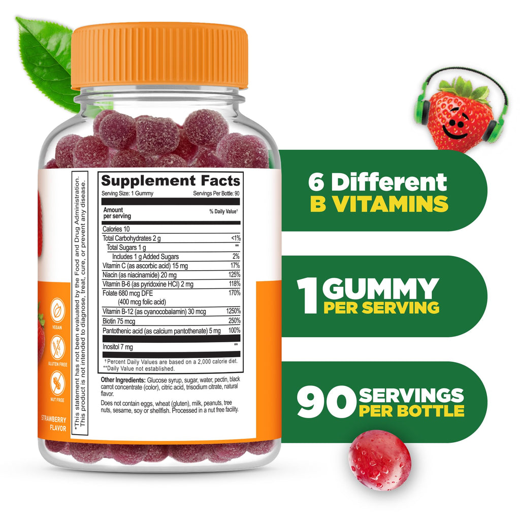 Lifeable Vitamin B Complex for Kids with Vitamin C - 90 Gummies - image 2