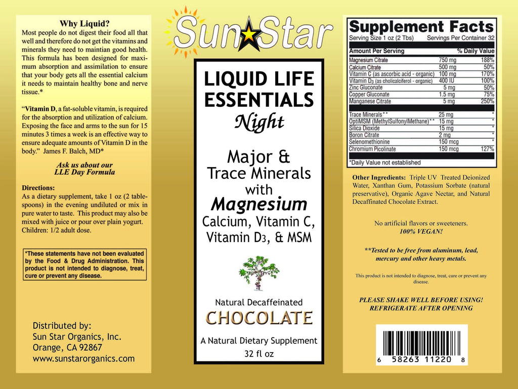 Sun Star Organics Liquid Life Essentials Night Formula - 32 Fl Oz