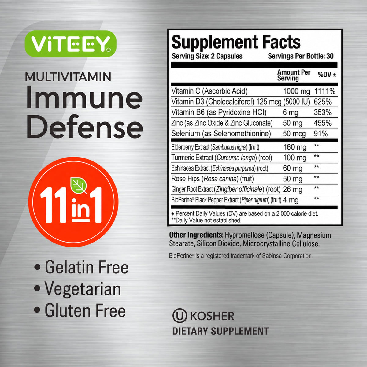 Viteey 11 in 1 Immune Defense Support Supplement Booster with Vitamin