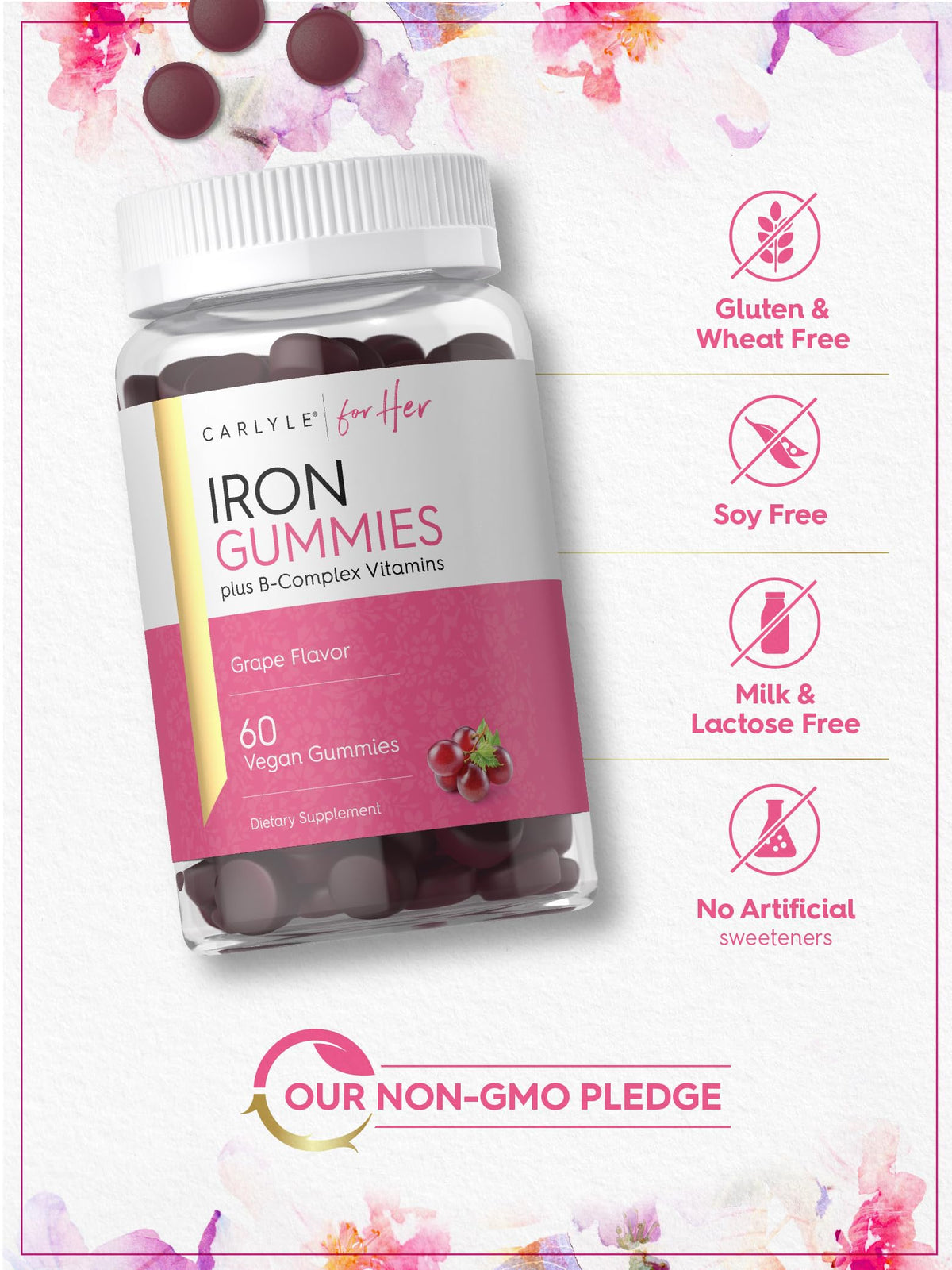 Carlyle Iron Gummies with Vitamin B Complex - 60 Count - image 5