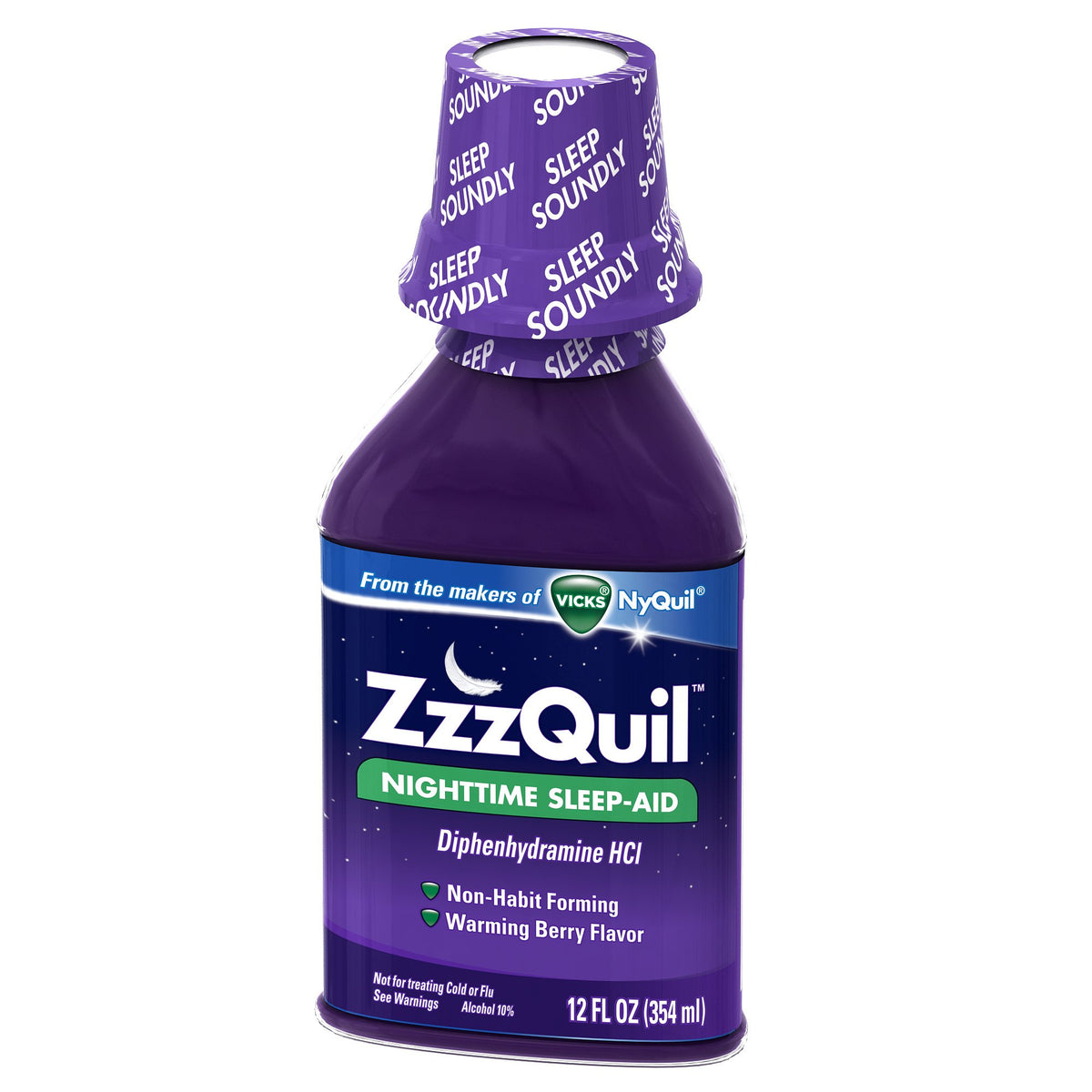 Vicks ZzzQuil Nighttime Sleep-Aid Liquid Warming Berry - 12 Fl Oz - image 7